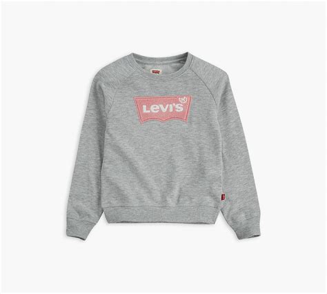 Big Girls 7 16 Chenille Crewneck Fleece Grey Levis® Us