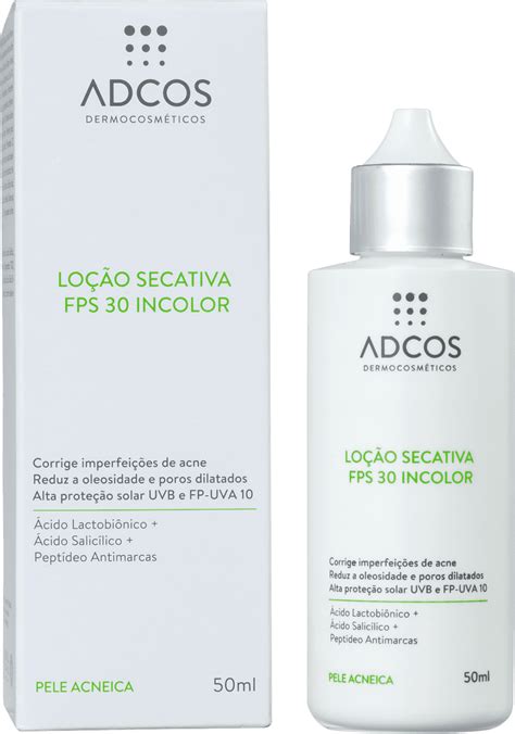 Loção Secativa Incolor Para Acne Adcos Acne Solution Fps30 Beleza Na