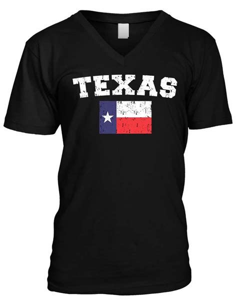 Distressed Texas Flag Texan Pride The Lonestar State Mens V Neck T