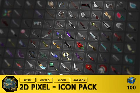 Pixel Weapon Icons 2d Icons Unity Asset Store