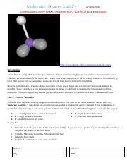 Copy Of Phet Shapes Lab Docx 1 Pdf Molecular Shapes Lab 2 Ariana