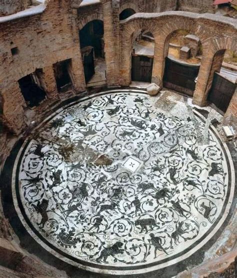 Mosaici Della Hall Circolare Delle Terme Dei Sette Sapienti A Ostia