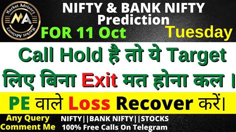 Nifty Prediction For Tomorrow 11 October Nifty 50 Bank Nifty