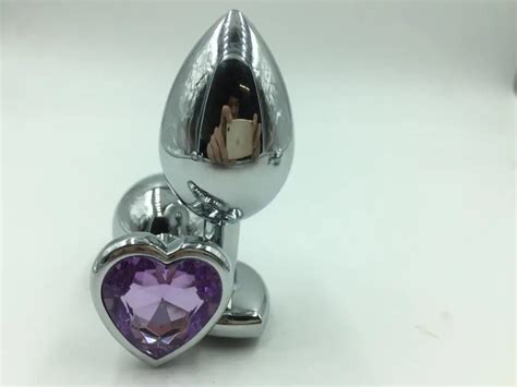 2015 New Big Size 95 40mm Heart Shape Metal Anal Sex Toys For Men Woman