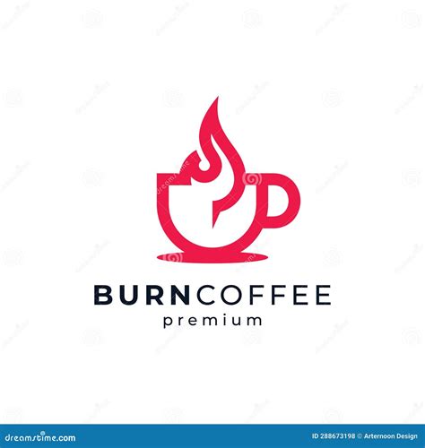 Simple and Modern Coffee and Drink with Cup and Fire Logo Design Stock ...