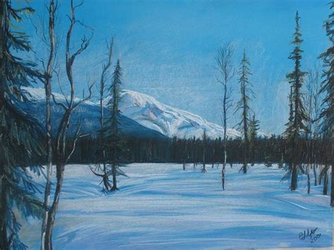 "Winter" Drawing | Landscape drawings, Original landscape, Winter drawings