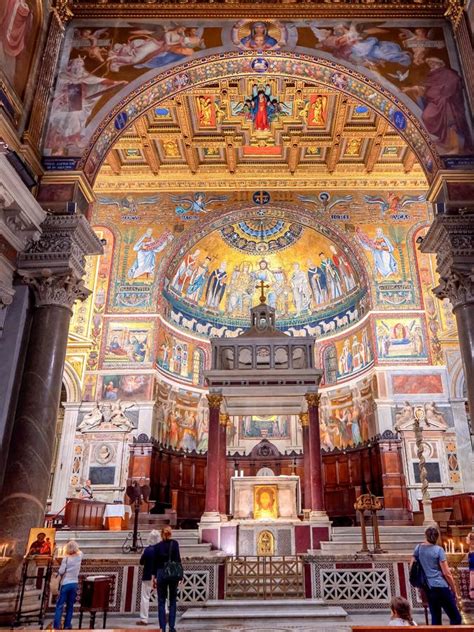 Santa Maria in Trastevere Basilica Interior, Rome Italy Stock Photo - Image of interior ...