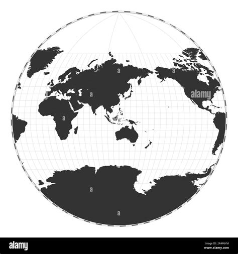 Vector Weltkarte Projektion Van Der Grinten Iii Geografische Karte