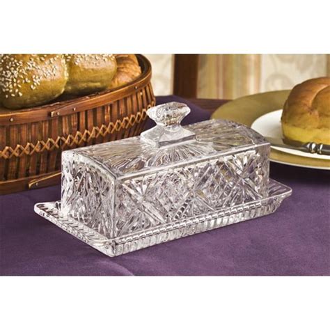 Godinger 25937 Crystal Covered Butter Dish Dublin