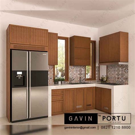 Pembuatan Kitchen Set Kayu Jati Dengan Kabinet Kulkas Gavin Interior