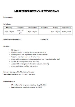 Internship Schedule Template Internship Schedule Template Williamson Ga Us