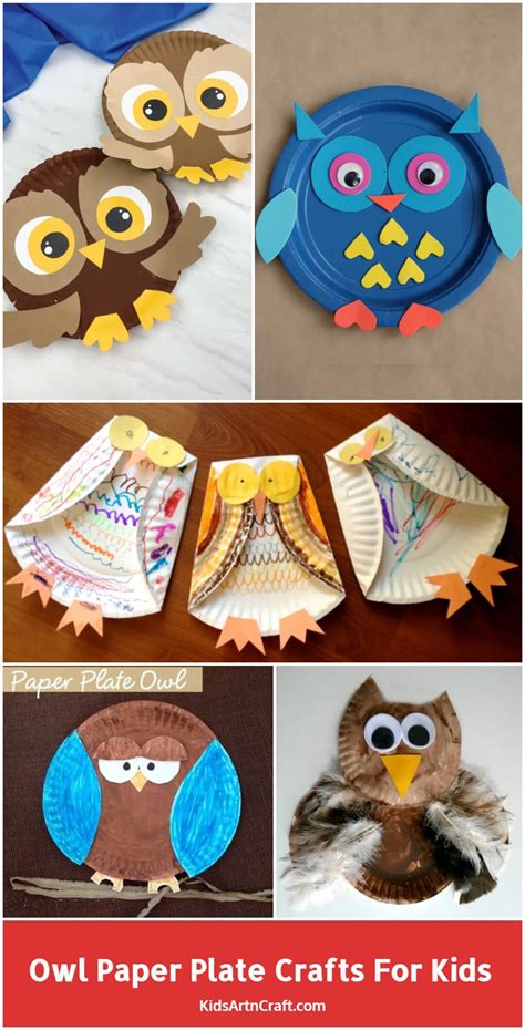 Owl Paper Plate Crafts For Kids Kids Art And Craft