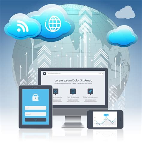 Premium Vector Cloud Computing Concept Design