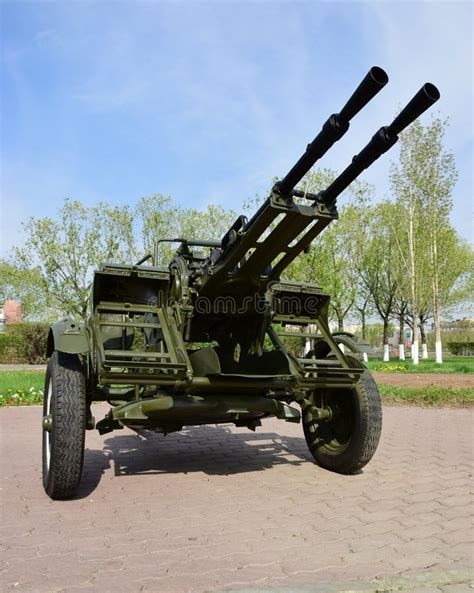 A Historical Anti Aircraft Gun Stock Photo Image Of Metal Street