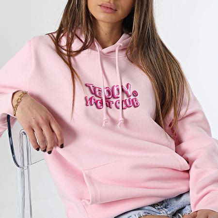 Teddy Yacht Club Sweat Capuche Femme Balloon Rose Pastel