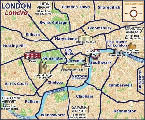 Tourist Map Carte Londres Plan De Londres Londres