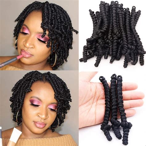 6 Inch Pre-twisted Passion Twist Crochet Hair Bob 6 Packs - 20 Strands ...