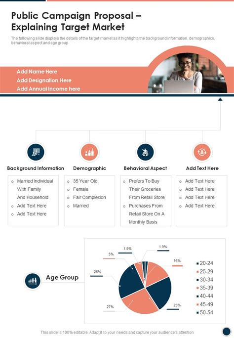 Public Campaign Proposal Explaining Target Market One Pager Sample