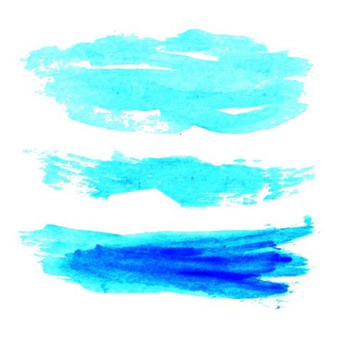 Conjunto De Textura De Pincel Aquarela De Tinta Azul Vetorial Coleção