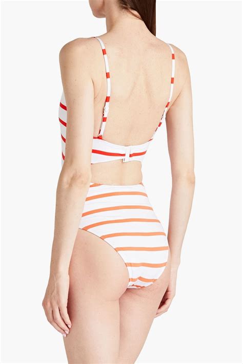 Solid And Striped Cutout Striped Swimsuit The Outnet