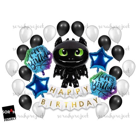 Toothless Dragon Balloon Birthday Boy Theme Decoration Set Package ...