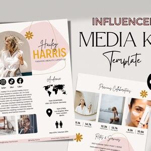 Page Influencer Media Kit Template Canva Instagram And Etsy