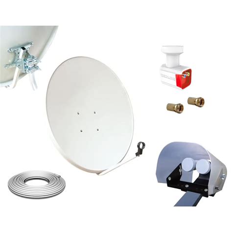 Kit Parabole 80cm Acier LNB Twin 0 1 DB Full HD Protection LNB Anti