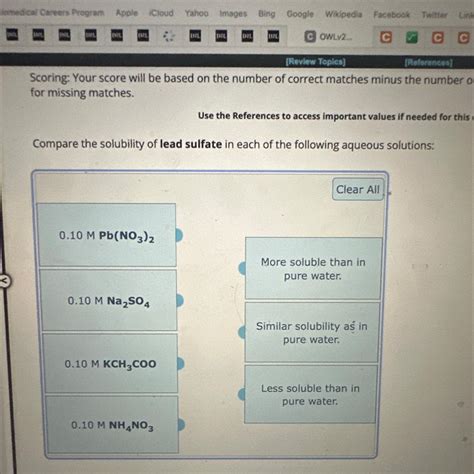 A 9 req req Compare the solubility of lead sulfate in each of the ...