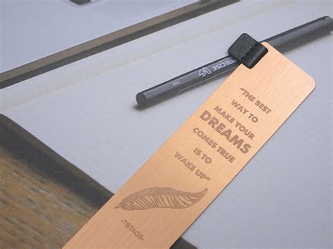 Personalized Metal Bookmark Book Lover Custom Engraved Quote Etsy