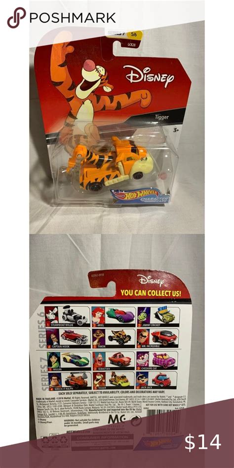 2018 Disney Hot Wheels Character Cars 5 6 Tigger Series 7 Tigger Hot Wheels Disney