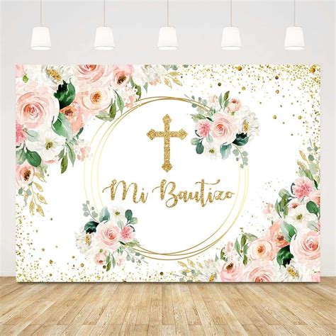 Amazon Lexfvpoo Mi Bautizo Baptism Backdrop X Ft First Holy