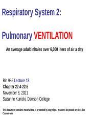 Lecture 18 Respiratory System 2 Mechanics Of Breathing Pptx