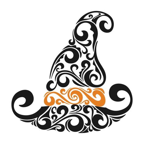 Halloween Swirly Witch Hat Cuttable Design PNG DXF SVG Eps Etsy