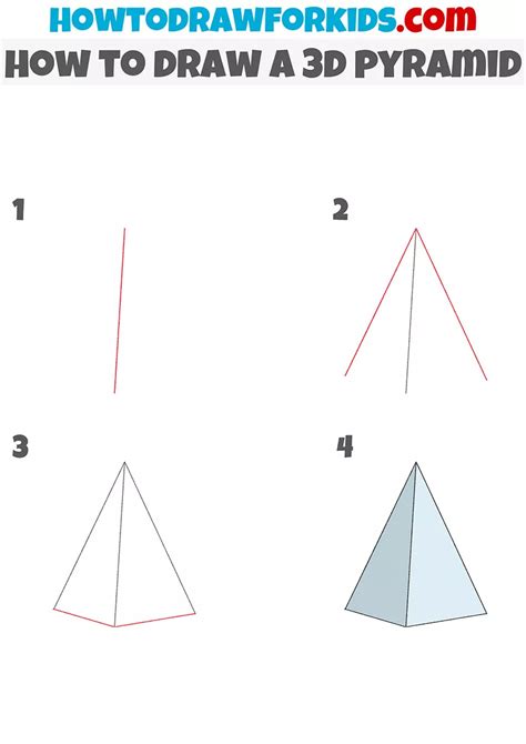 How to Draw a 3D Pyramid | Geometric shapes drawing, Pyramids, Simple ...