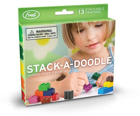 Stack A Doodle Stackable Lego Block Crayons Geekalerts