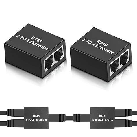 Ethernet Splitter, RJ45 1 to 2 Splitter Coupler LAN Internet Divider ...