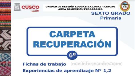 Carpetas De Recuperaci N Para Primaria