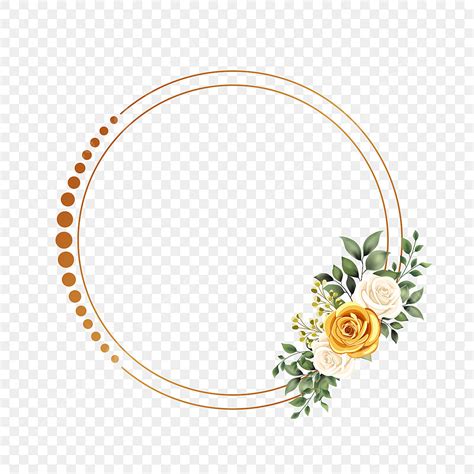 Golden Floral Circle Frame Premium Vector PNG Similar PNG, 45% OFF