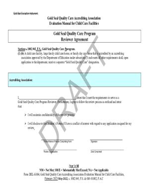 Fillable Online Form Del Gs Gold Seal Quality Care Accrediting