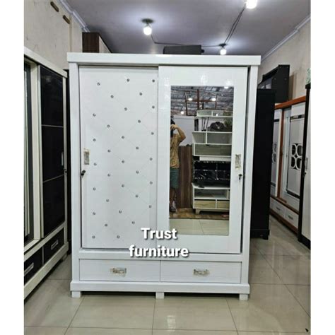 Jual Lemari Pakian Pintu Sleding Lemari Pakaian Jumbo Motif Kancing