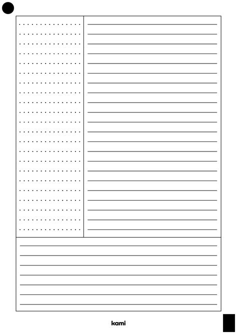 Cornell Notes Three Sections Dotted Lines Blank For Teachers