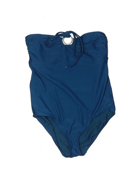 Merona Solid Blue One Piece Swimsuit Size M 40 Off Thredup