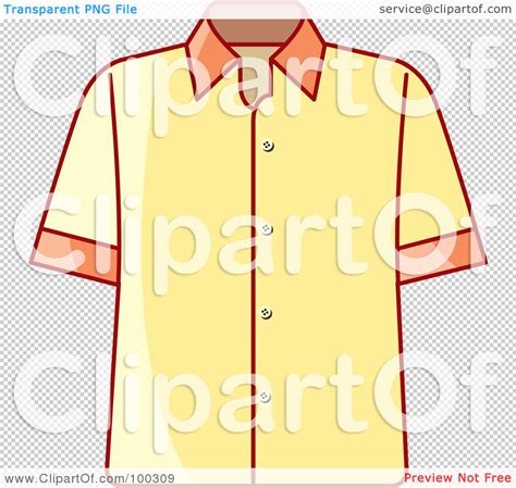 Royalty-Free (RF) Clipart Illustration of a Yellow Button Up Shirt by ...