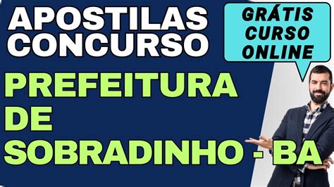 Baixar Apostilas Concurso Prefeitura de Sobradinho BA Grátis Curso