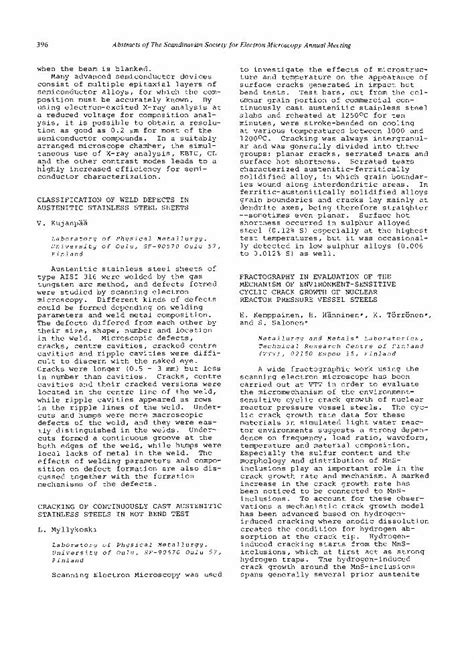 PDF Classification Of Weld Defects In Austenitic Stainless Steel