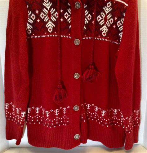 Vintage Eddie Bauer Red Fair Isle Nordic Southwestern Gem