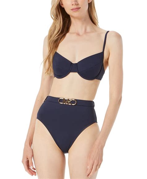 Michael Kors Underwire Bikini Top And High Waist Bikini Bottoms Macys