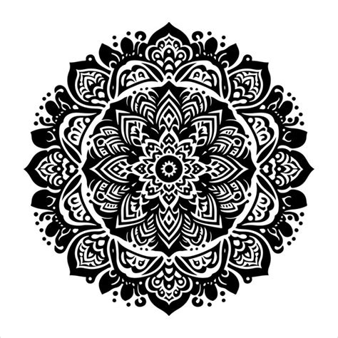 Premium Vector Vector Mandala Silhouette Vector