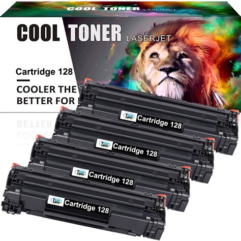 Cool Toner 4 Pack Compatible For Canon 128 Toner Cartridge Black For