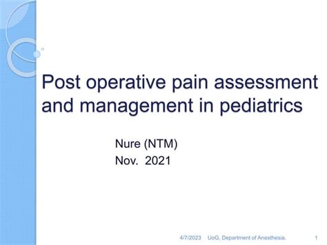 Pediatrics Pain Management Pptx